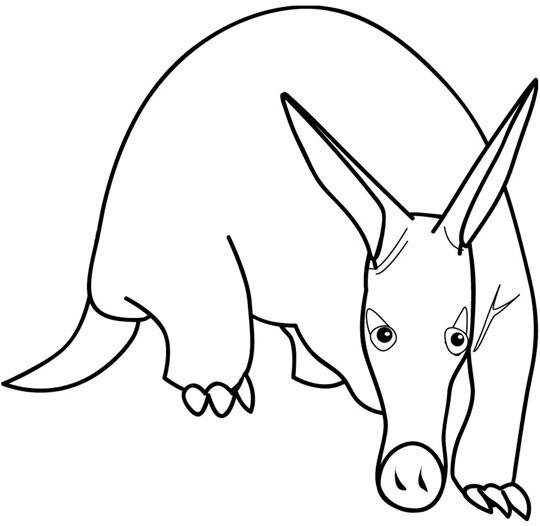 Print out animal Aardvark coloring page for kidsFree