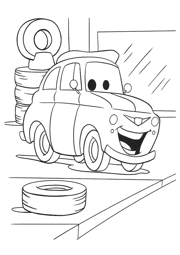 Print out cars 2 movie luigi coloring page Free