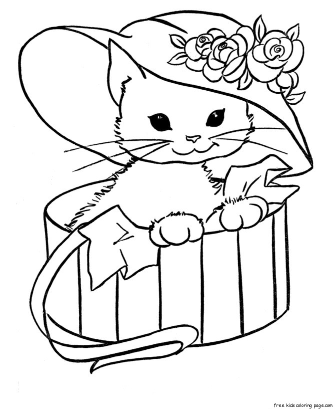 Kitty cat free printable coloring pages animals - Free Printable Coloring Pages For Kids.Free ...