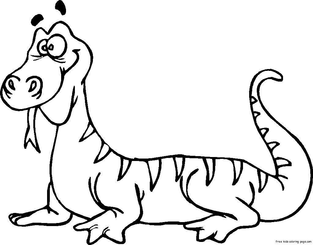 Print out coloring pages for kids Wacky Lizard - Free Printable