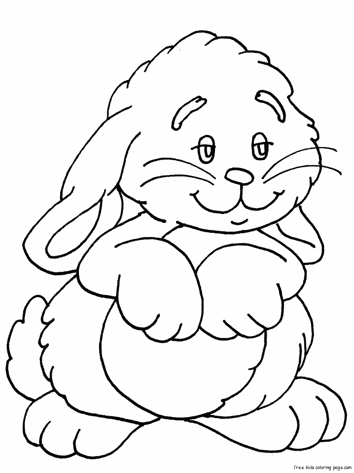 Printable rabbit face colouring page for kidsFree ...