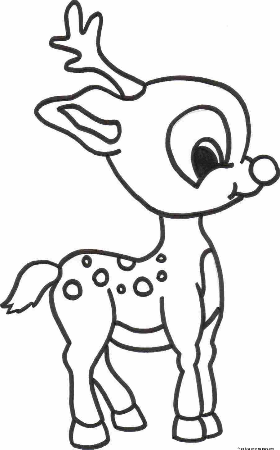 Christmas Baby Reindeer Printable Coloring pages for ...