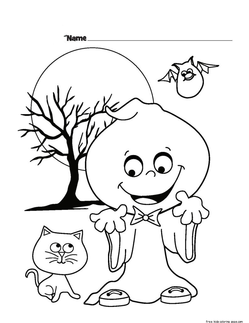 halloween ghost printable coloring pages for kidsFree