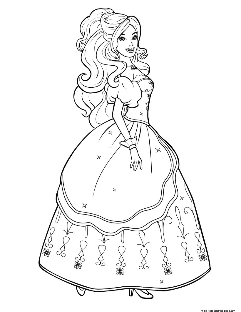 Printable characters beautiful Barbie colouring pages Free Printable