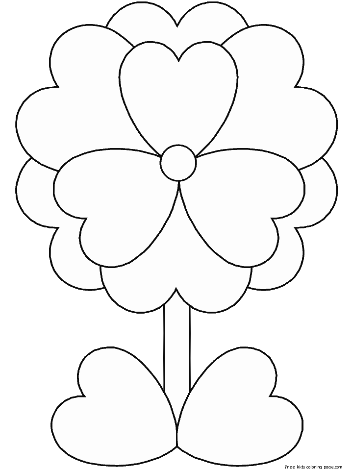 Print out Valentine&#039;s Day Flower coloring pages - Free Printable