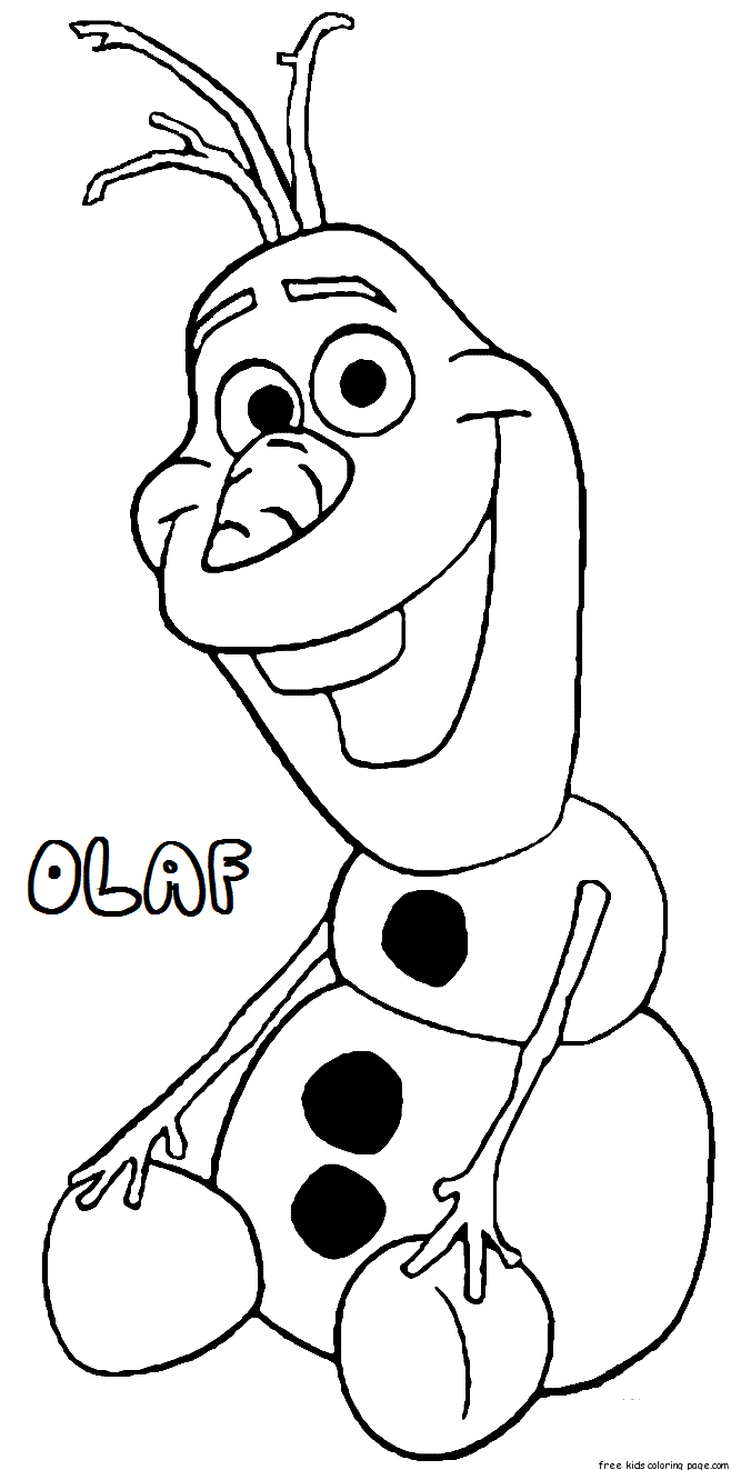 Printable Frozen characters Olaf coloring Pages for