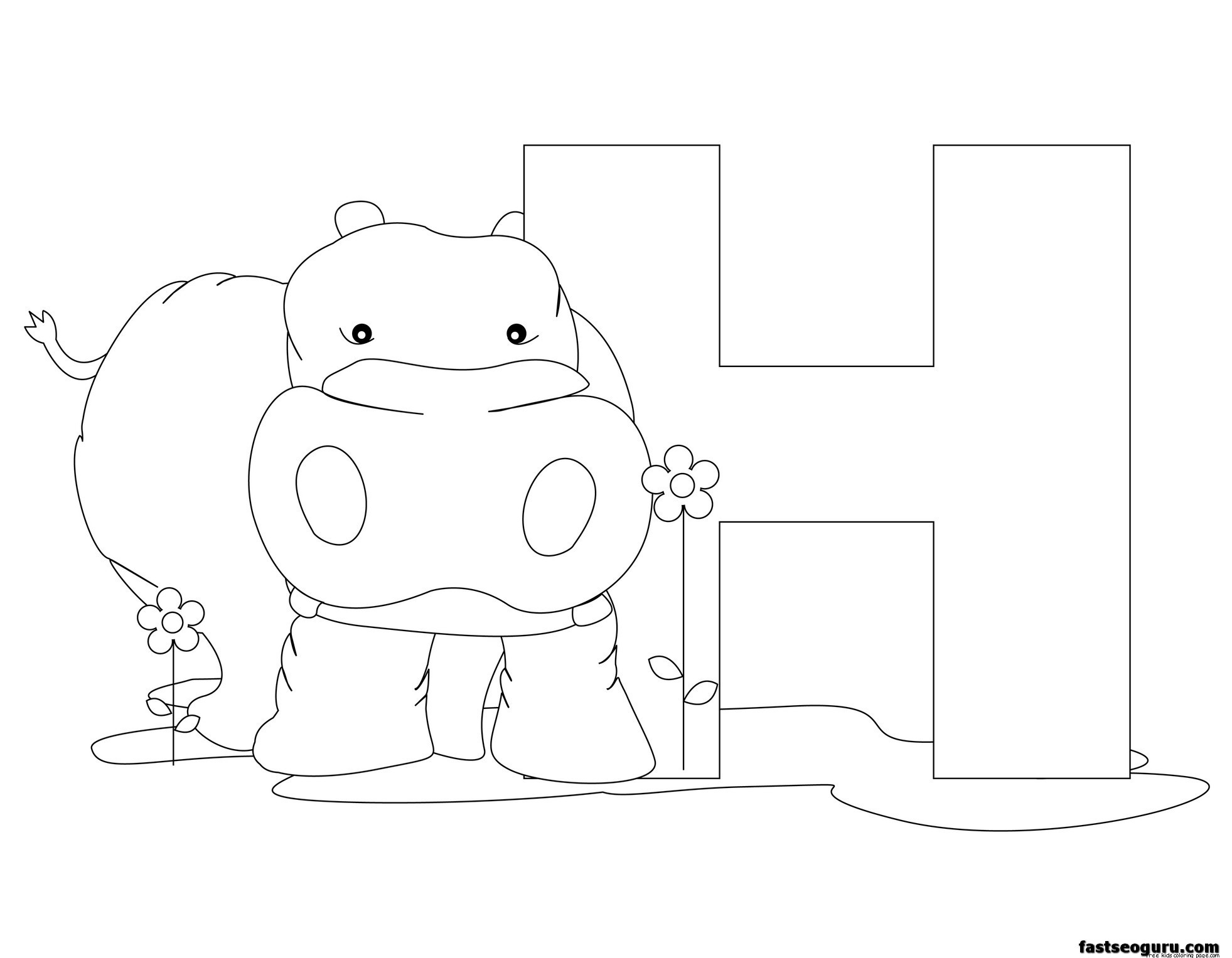 h coloring pages for kids - photo #15