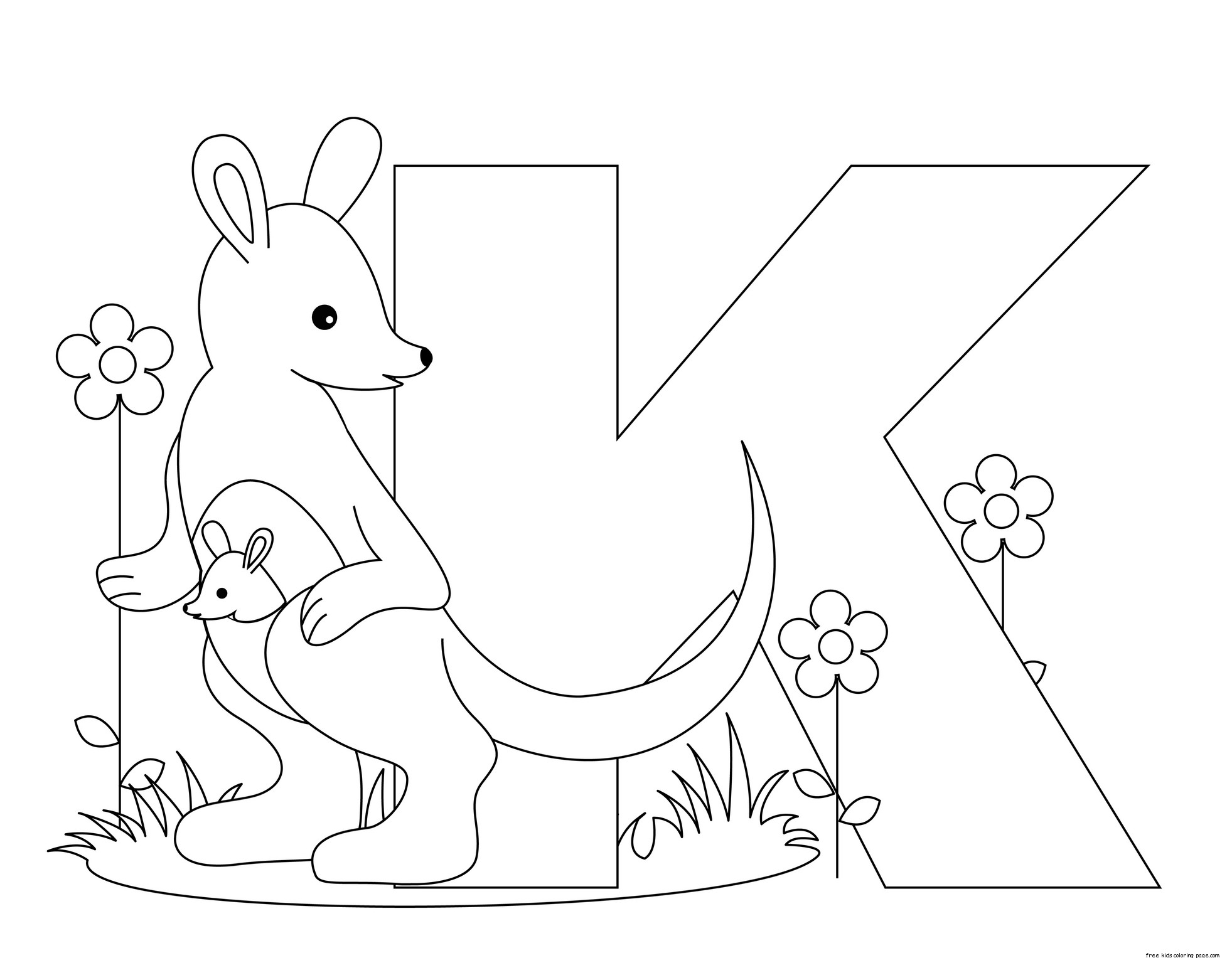 k for kangaroo coloring pages - photo #26