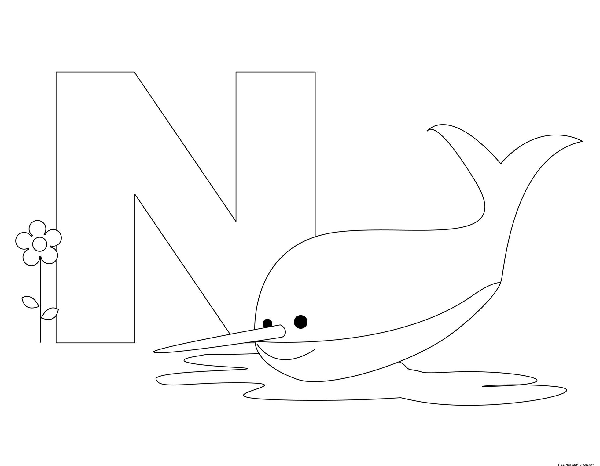 Printable Animal Alphabet Letter N is for Nurse Shark - Free Printable