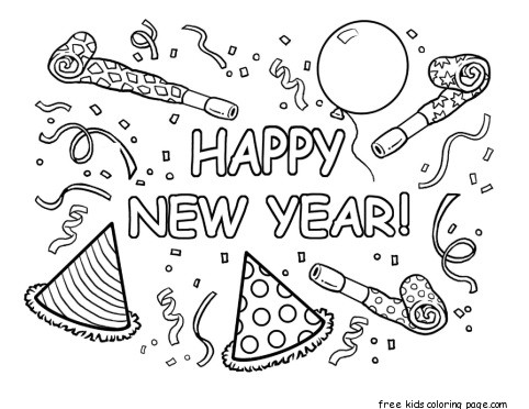 Best Coloring For Kids : Print out happy new year coloring card