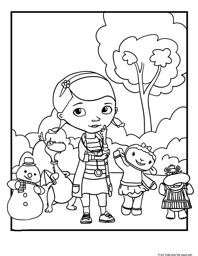 Printable doc mcstuffins coloring pages for kidsFree Printable Coloring