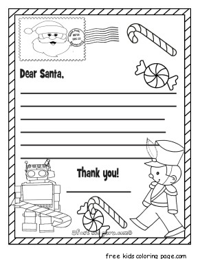 Best Coloring For Kids : Free wishlist for Santa coloring page