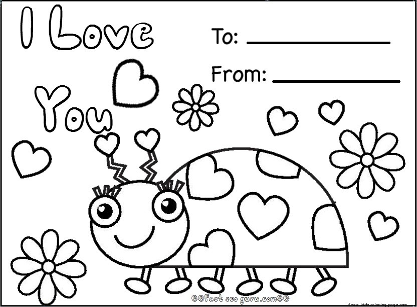 Kid Valentine Coloring Page