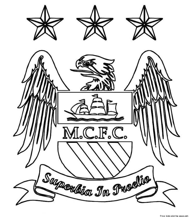 Printable manchester city logo soccer coloring pagesFree Printable