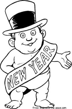 Best Coloring For Kids : Print out new year baby coloring page