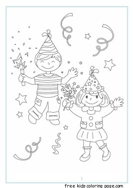 Best Coloring For Kids : New year celebrations coloring page