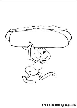 Ants with hot dog Coloring Pages