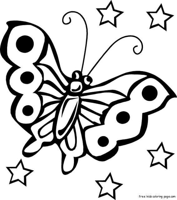 Butterfly coloring pages for kids printable free