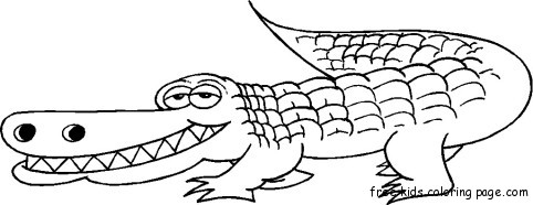 Grinning Alligator coloring pages online