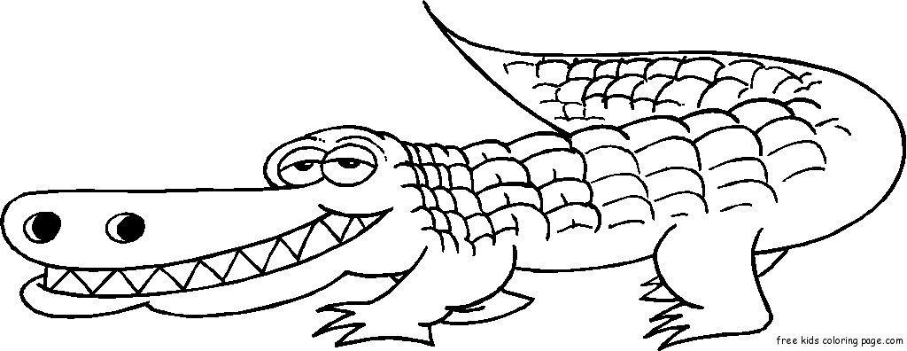 Grinning Alligator coloring pages online1