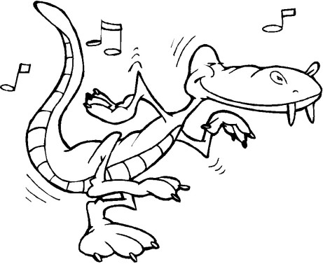 Kids coloring pages Alligator Rock And Roll online