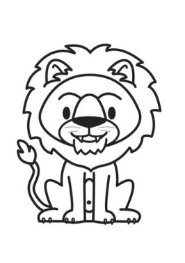 Print out jungle animal lion coloring page