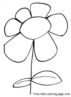 Print out Spring flower Sunflower Coloring Pages