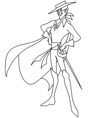 Printabel coloring pages of Zorro