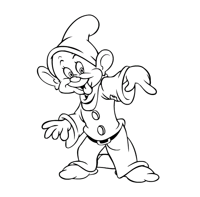 Printable 7 Seven Dwarfs Dopey coloring pages