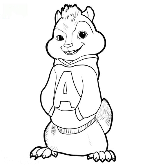 Alvin from Alivin and the Chipmunks Coloring Page