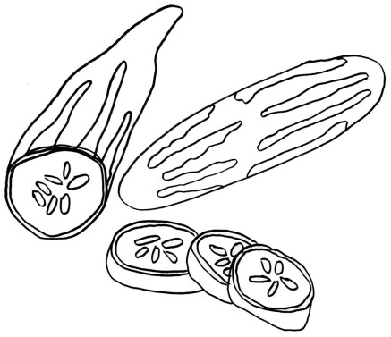 Printable Vegetable Cucumber Coloring Page