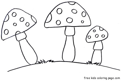 Printable Vegetable Mushrooms Coloring Pages