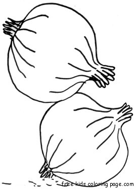 Onion coloring page vegetable to print out for kids