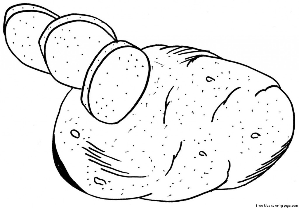 Printable Vegetable Potato Coloring Page