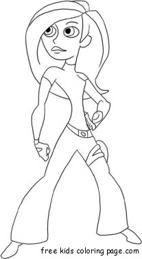 Printable coloring pages cartoon kim possible