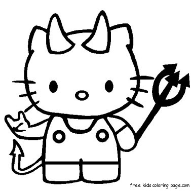 hello kitty halloween Printabel coloring pages