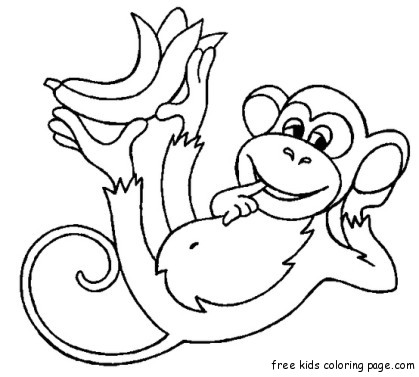 monkey coloring printable