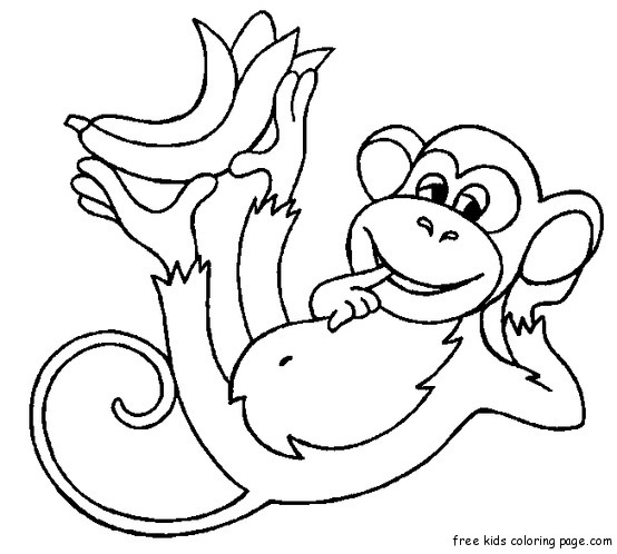monkey coloring printable for kids