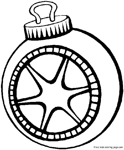 A bauble decorating a Christmas tree coloring page