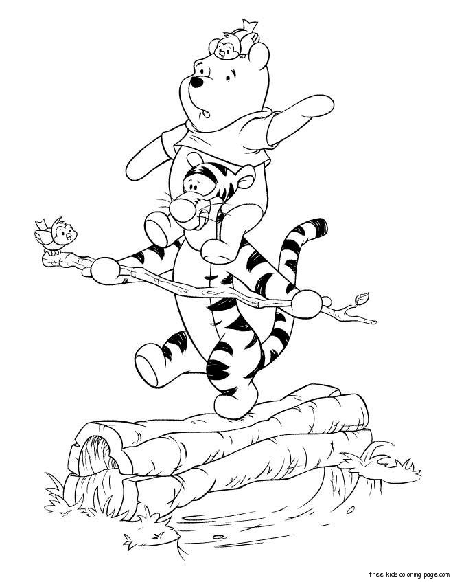 Coloring pages for kids Winnie the Pooh and tigger