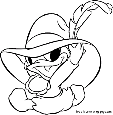 Coloring picture of Baby Daisy Duck with a hat