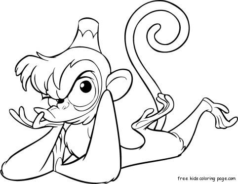 Disney Aladdin Abu Monkey coloring pages printable