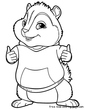 Print out Alvin and the Chipmunks Theodore Seville coloring page