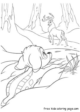Print out Bambi and The Great Prince coloring page