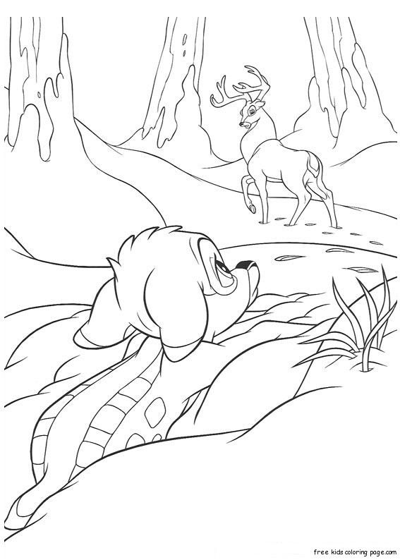 Print out Bambi and The Great Prince coloring page