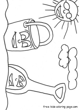Print out Beach Pail and Shovel Coloring Book