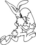 Bunny running easter egg coloring pages to print out.