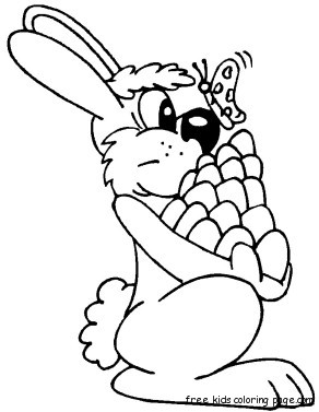Print out Easter Bunny And Butterfly Coloring sheet