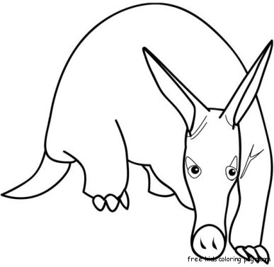 Print out animal Aardvark coloring page