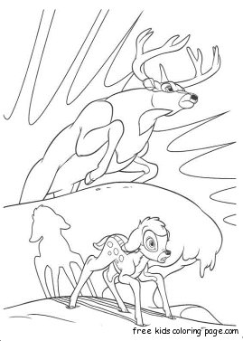 Printable Bambi and The Great Prince coloring pages